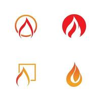 Fire with flame  Logo  Vector icon illustration