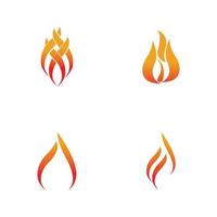 Fire with flame  Logo  Vector icon illustration