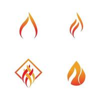 Fire with flame  Logo  Vector icon illustration