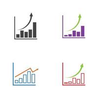 growing graph icon vector illustration design template