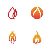 Fire with flame  Logo  Vector icon illustration