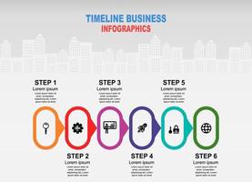 Vector illustration. Abstract infographics number options template. Can be used for workflow layout, diagram, business 6 steps, banner, web design.