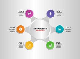 Vector illustration. Abstract infographics number options template. Can be used for workflow layout, diagram, business 6 steps, banner, web design.