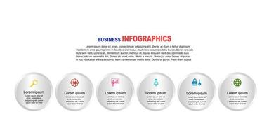 Vector illustration. Abstract infographics number options template. Can be used for workflow layout, diagram, business 6 steps, banner, web design.