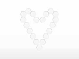 Concept abstract hexagon background. Technology  on white background.  Embossed Hexagon , honeycomb ,light and shadow. Vector illustration.