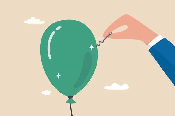 Strong economic structure, robust and tough stock or company, bitcoin or crypto currency to hedge against money, resilience and hard to explode, tough and strong balloon make needle bent.