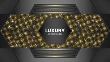 Gradient golden luxury background with halftone style Premium Vector