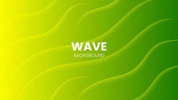 Modern wave background with dimension green light layers smooth gradient Premium Vector