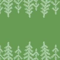 green christmas background with christmas trees and with place for text vector