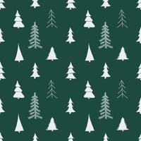 Green seamless pattern with christmas trees vector