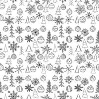 Doodle christmas background. seamless christmas pattern vector