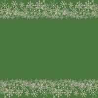 green christmas background with snowflakes and with place for text vector