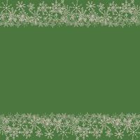 green christmas background with snowflakes and with place for text vector