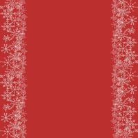 Fondo rojo navideño con copos de nieve y con lugar para texto vector