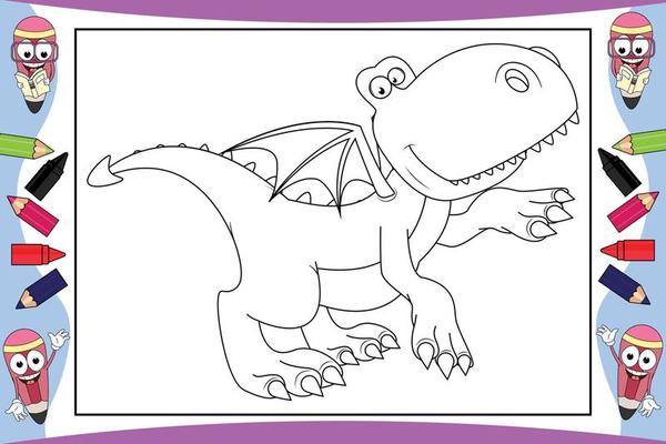 coloring dragon cartoon for kids