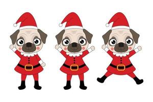 cute dog cartoon in christmas vector