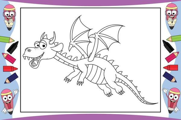 coloring dragon cartoon for kids