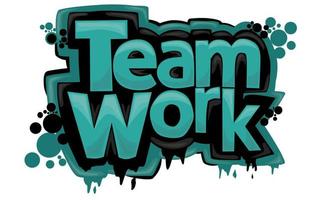 TEAM WORK writing graffiti design on a white background vector