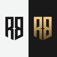 Letter Initial Monogram R B RB BR Shield Logo Design Template vector