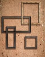 Concrete texture and wooden frames photo