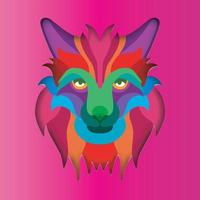 colorful vector wolf. Abstract design. Vector illustration.