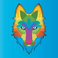 colorful vector wolf. Abstract design. Vector illustration.