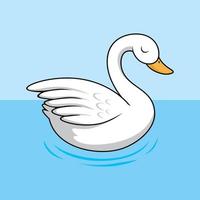 Ilustración de dibujos animados de cisne aislado vector