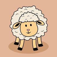 Ilustración de dibujos animados de ovejas aislado vector