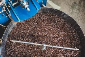 Cylinder mixer with coffee beans photo