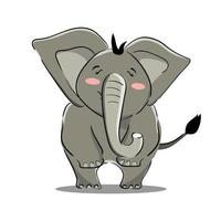 lindo bebé elefante vector