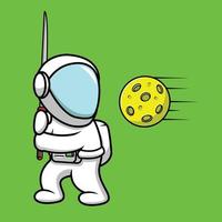 Cute Astronaut Hit Planet Illustration vector