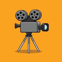 Movie Camera With Film Roll vector