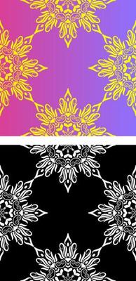 Traditional Asian, Indian motif design for textile printing, fabric printings