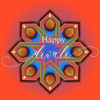 Artistic Typography greetings text Shubh Deepawali Happy Diwali in Hindi for the Indian festival of lights. vector