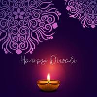 Artistic Typography greetings text Shubh Deepawali Happy Diwali in Hindi for the Indian festival of lights. vector