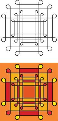 Traditional Asian, Indian motif design for textile printing, fabric printings