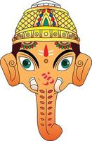 Indian God any goddesses, paper mache mask. It can be used for a coloring book, textile fabric prints, phone case, greeting card. logo, calendar. In Kalamkari Madhubani style vector