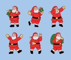 set of santa claus vector