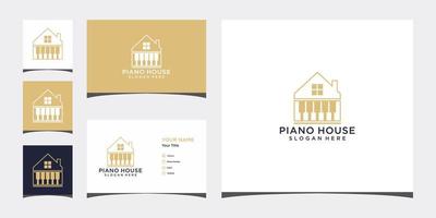 diseño de logotipo de piano home vector