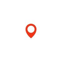 Location pin icon. Red taxi pointer. Simple flat point template. Infographic design element for navigation app, place on map mark. Isolated vector illustration on white background.