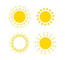 iconos de puntos de sol. signo de descanso de verano. agencia de viajes o plantilla de logotipo de energía de panel solar. diseño de concepto de círculo soleado. ilustración vectorial aislada en fondo blanco. Eps10. vector