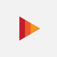 Play button, red colored vector icon on white background