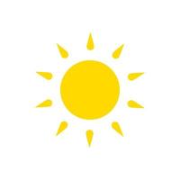 Summer symbol. Sun modern icon. Sunny circle shape. Isolated vector logo concept on white background