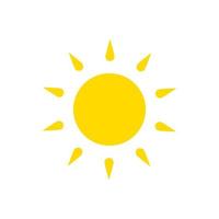 Summer symbol. Sun modern icon. Sunny circle shape. Isolated vector logo concept on white background