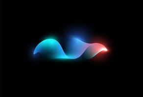 Abstract waving shape. Blue and pink color digital wave. Luminous waveform. Music flow, graphic equalizer. Isolated vector illustration on black background.