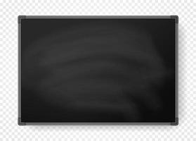 Horizontal Black Chalkboard with border, background for education and business. vector
