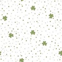 Vector seamless pattern with shamrock leaves and green texture. Cute spring background. Saint Patrick day symbol. Irish national holiday concept.