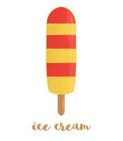 ilustración vectorial de helado de colores. postre dulce de verano. dibujo de hielo aislado sobre fondo blanco. vector