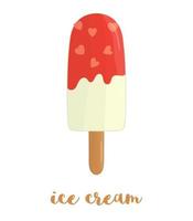 ilustración vectorial de helado de colores. postre dulce de verano. dibujo de hielo aislado sobre fondo blanco. vector