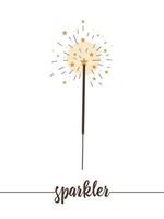 Vector sparkler isolated on white background. Cute funny illustration of new year symbol. Christmas flat style traditional picture for decorations or design.